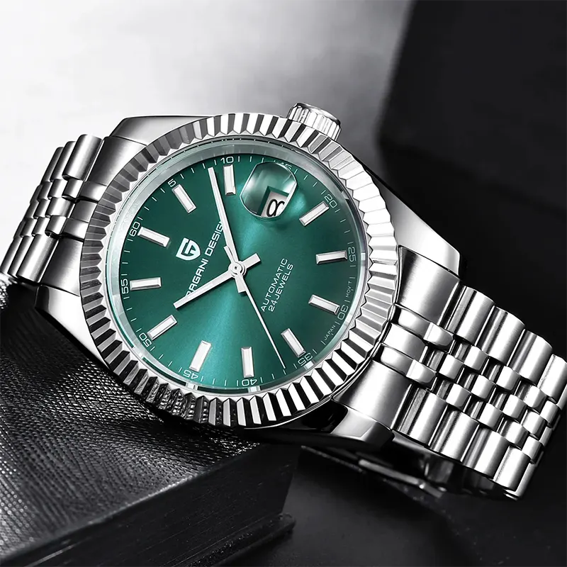 Pagani Design Sapphire Crystal Green Dial Men's Watch- PD-1645